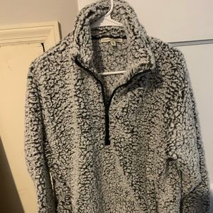 Sherpa sweatshirt pull over, half zip